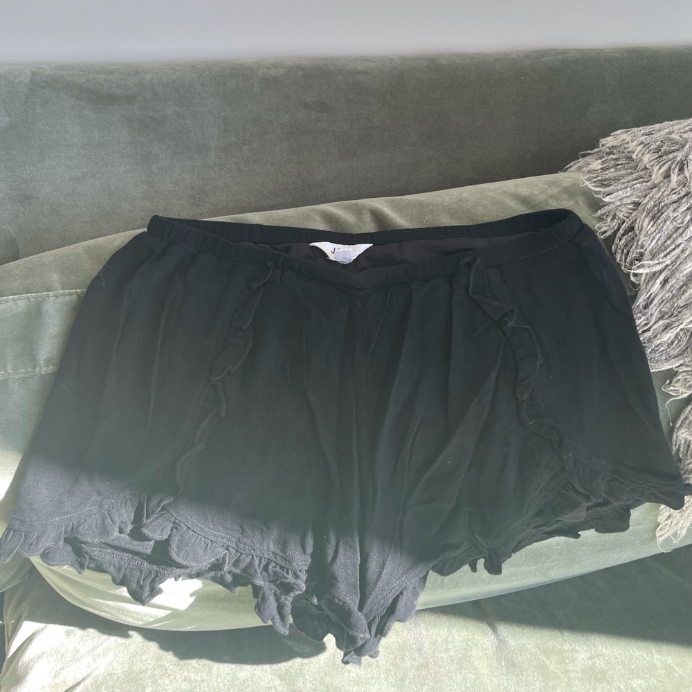 Black ruffle shorts
